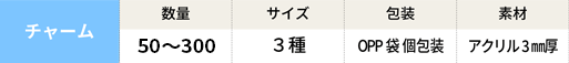 アクリルチャーム情報