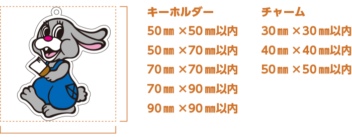 円形サイズは全部で5種類です