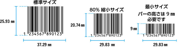バーコードの大きさの推奨